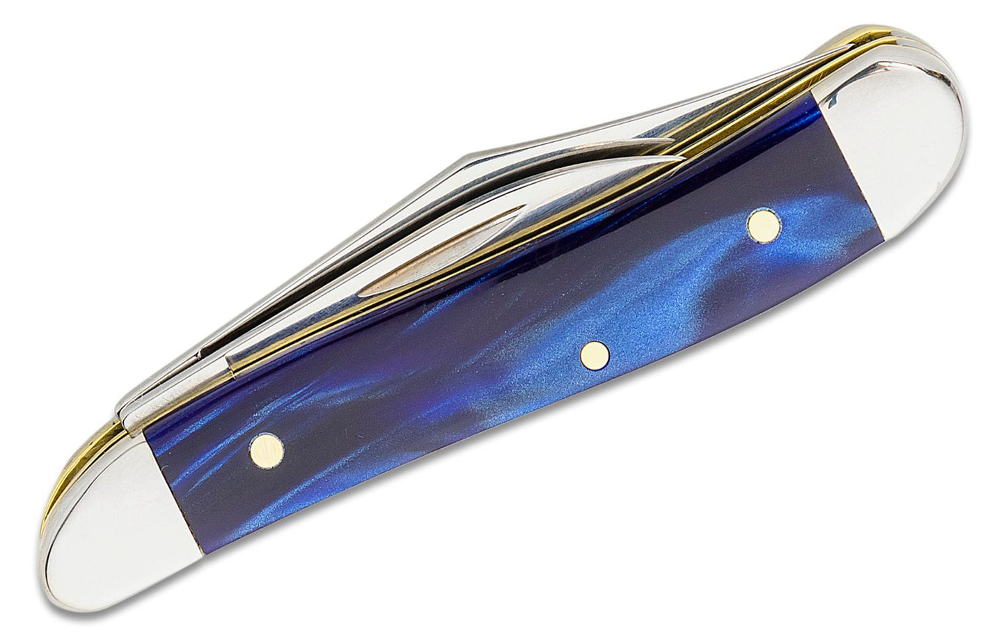 Case Knives SparXX Smooth Blue Pearl Kirinite Peanut Slip Joint Knife
