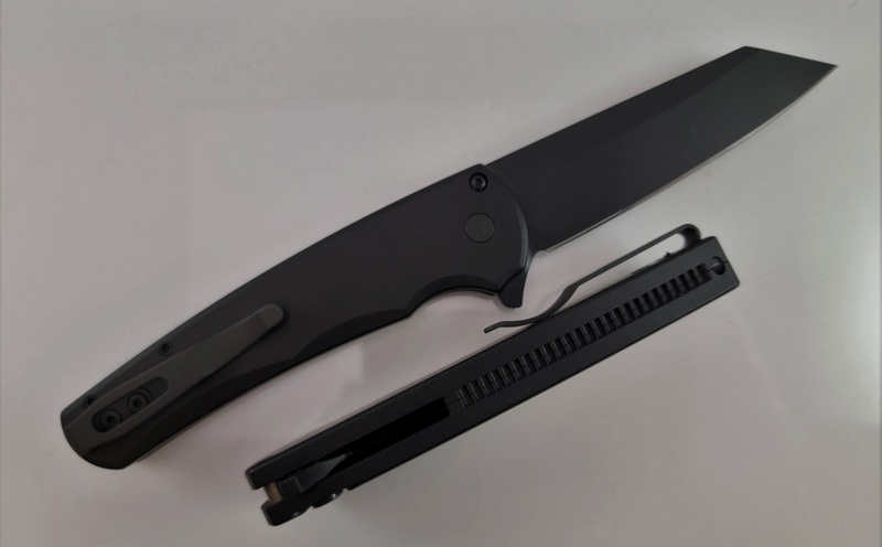 Protech Malibu Operator Tritium Button Smooth Handle Reverse Tonto Blade