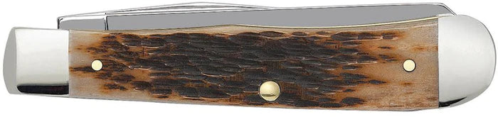 Case Knives Peach Seed Jig Amber Bone Trapper Slip Joint Knife