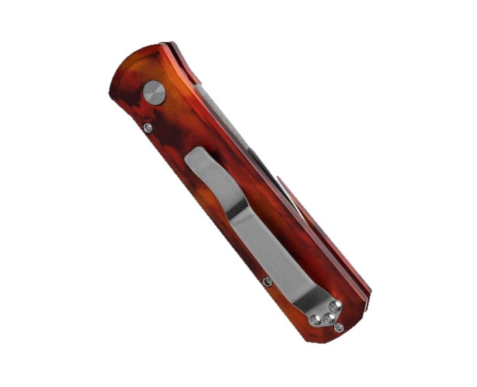 Protech Godson Del Fuego Pearl Button Satin Finish Auto Folding Knife