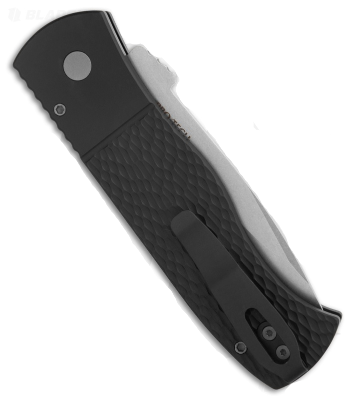 Protech Emerson CQC7 Auto Textured Black Handle Stonewash Spearpoint