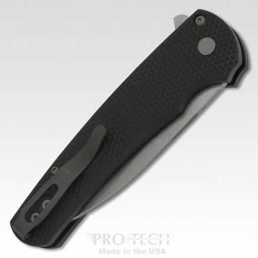 Protech Malibu Flipper Textured Handle Stonewash Magnacut Wharncliffe Blade