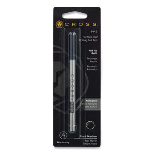 Cross Rollerball Refill 8443 Black Medium Felt Tip