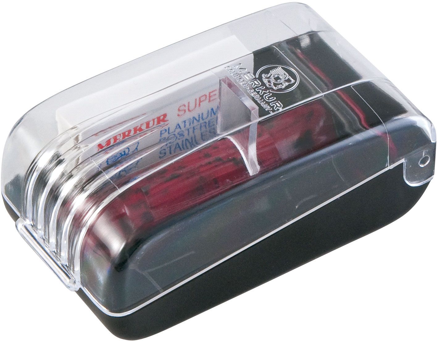 Merkur Solingen Bakelite Safety Razor, Black and Red, 3.25" Overall w/ Case