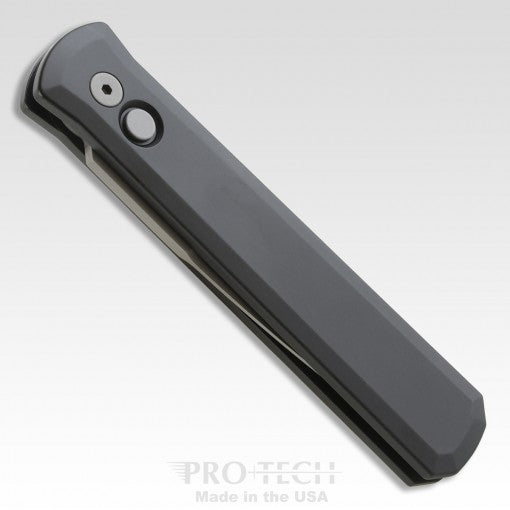 Protech Godfather Black Handle Blasted Plain Blade