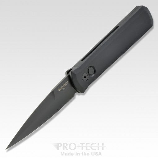 Protech Godfather Swat Black Handle Black Blade Auto Folding Knife
