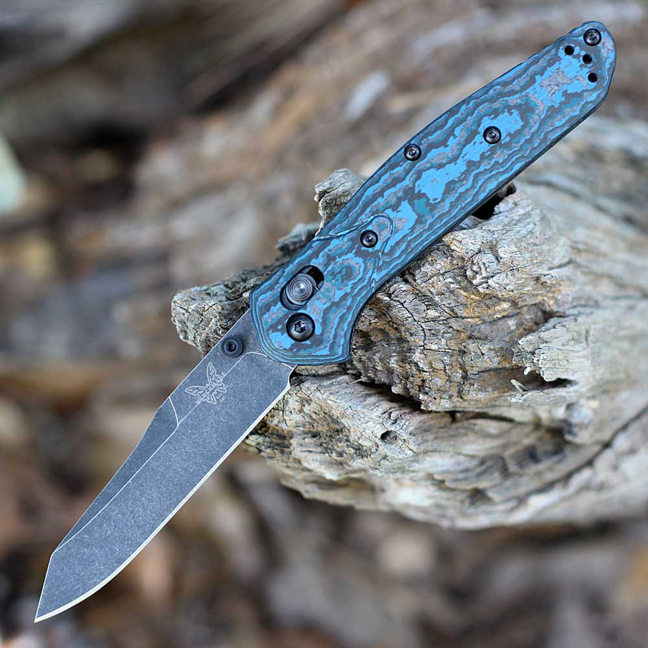 Benchmade Osborne Arctic Storm Fat Carbon Magnacut Axis Lock Folding Knife