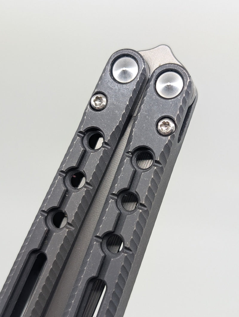AcidWrx ZZYZX Abyss Channeled Titanium False Edge Balisong