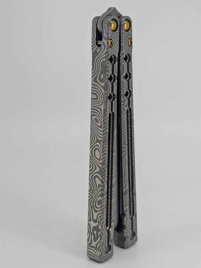 AcidWrx ZZYZX Itzpapalotl Brass Hardware Live Blade Balisong