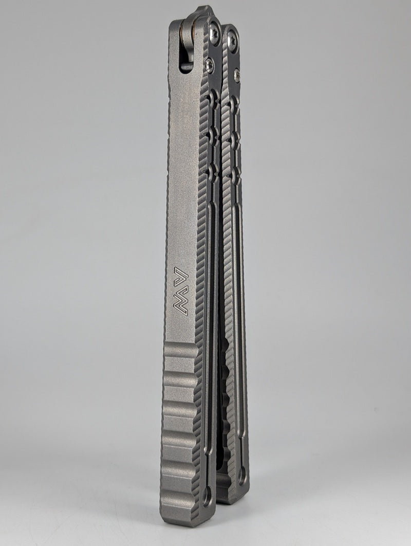 AcidWrx ZZYZX Judas Channeled Titanium False Edge Balisong