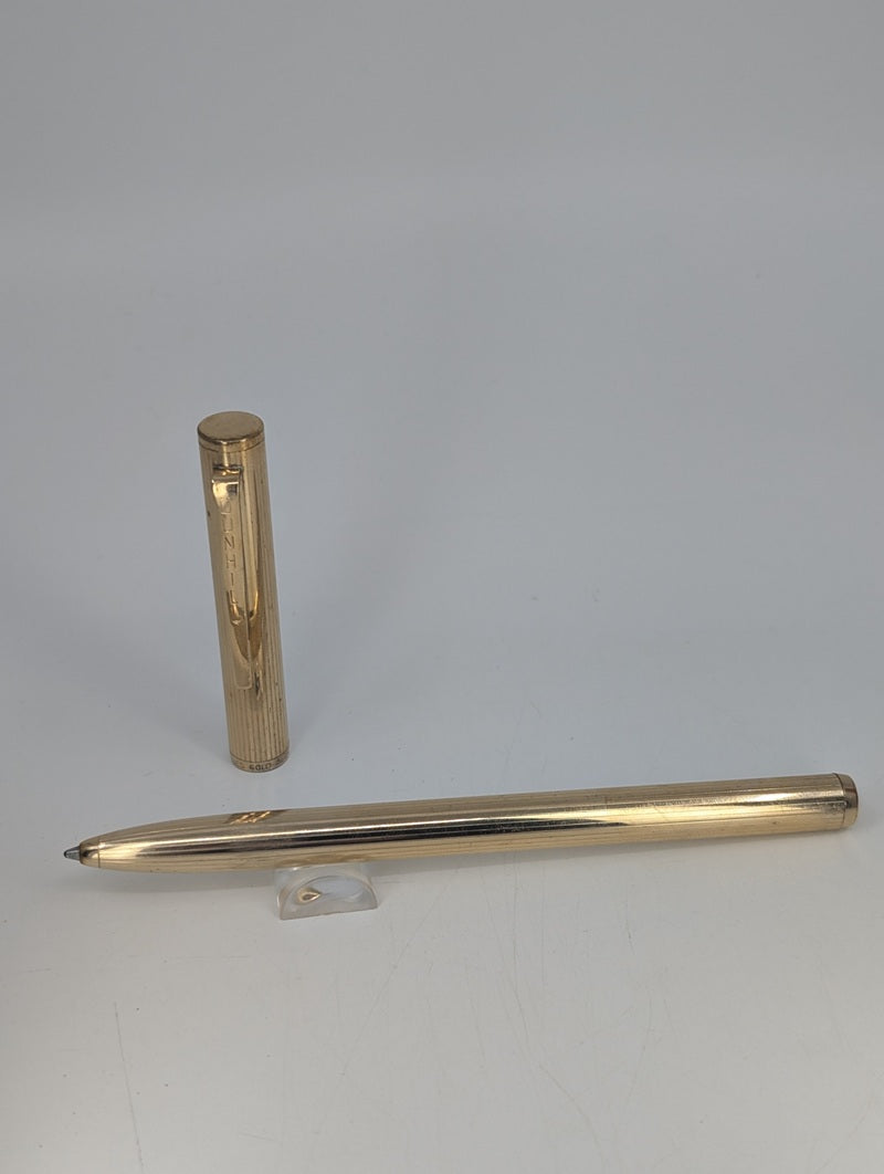 *Consignment* Alfred Dunhill Pinstriped Rolled Gold Rollerball Pen