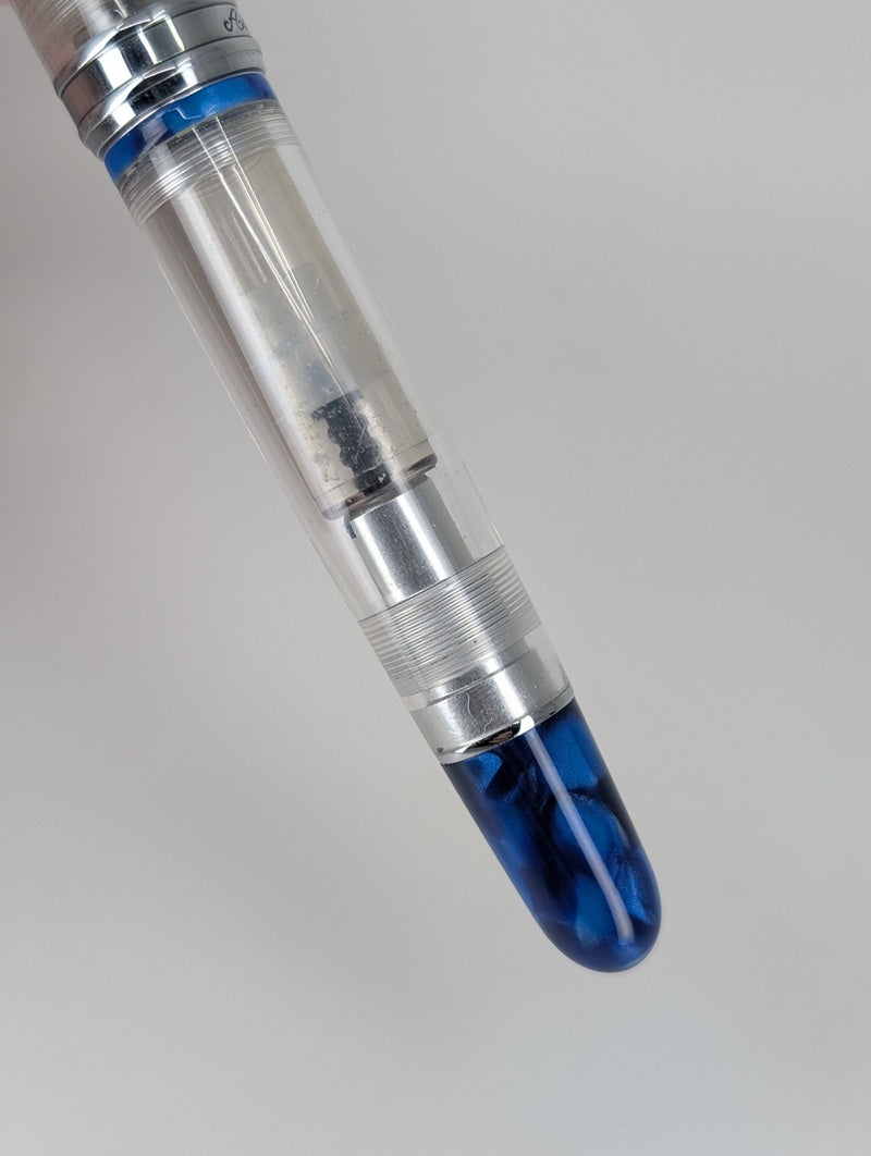 Aurora Limited Edition 88 Demonstrator Minerali Blue Fountain Pen 18k Gold Medium Nib #17 of 388