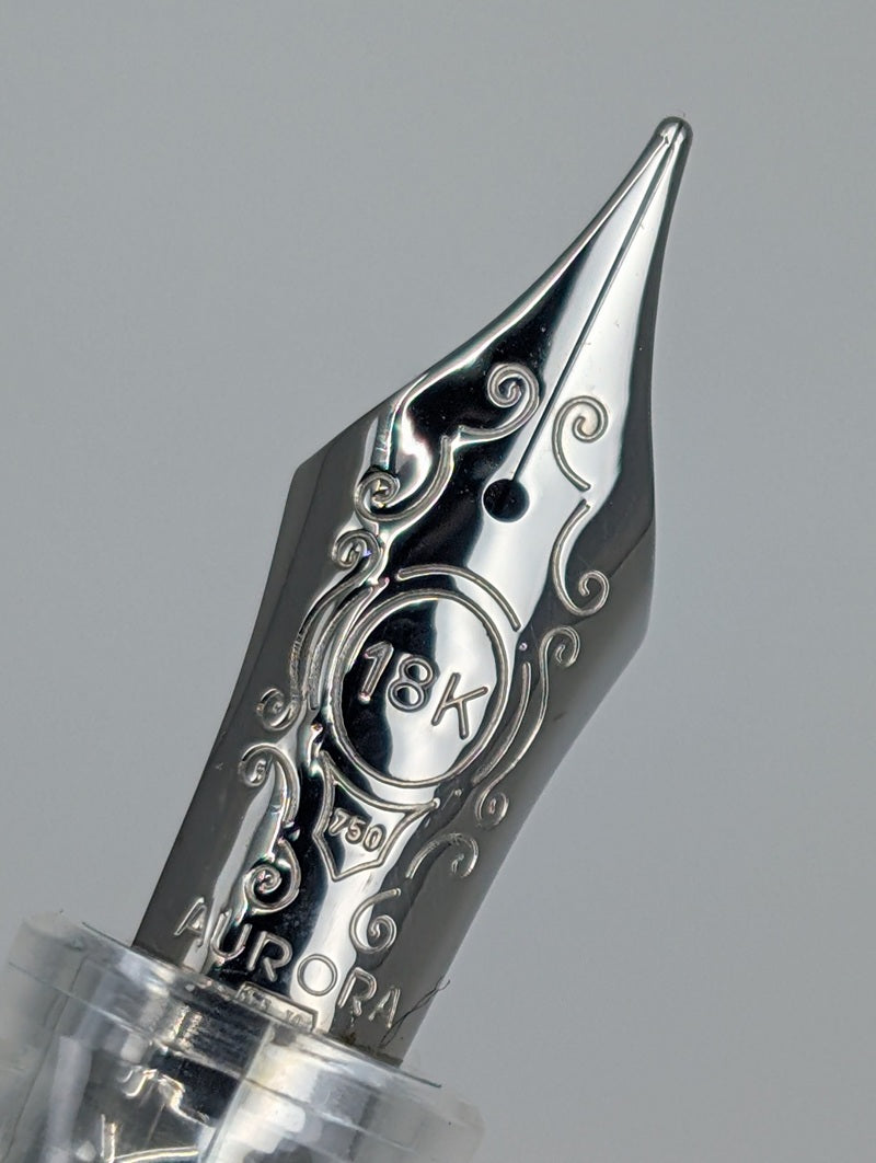 Aurora Limited Edition 88 Demonstrator Minerali Blue Fountain Pen 18k Gold Medium Nib #17 of 388