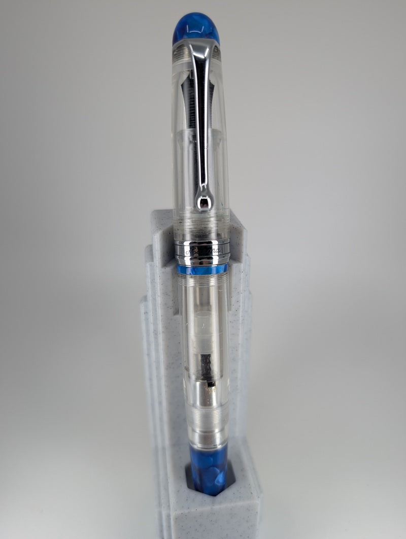 Aurora Limited Edition 88 Demonstrator Minerali Blue Fountain Pen 18k Gold Medium Nib #17 of 388