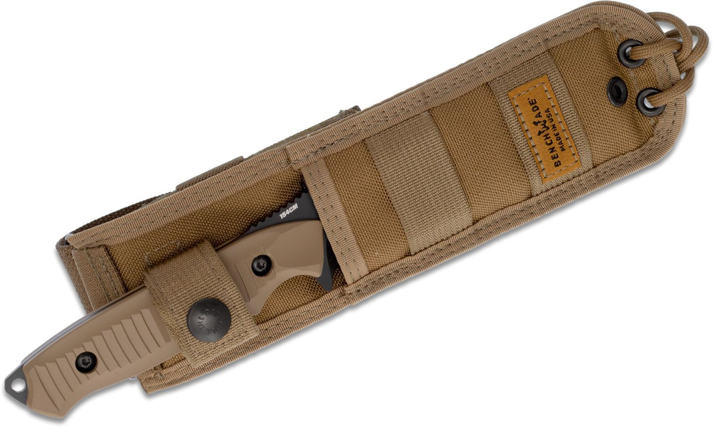 Benchmade Nimravus Tanto Coyote Aluminum Handles w/ Coyote Sheath Fixed Blade Knife