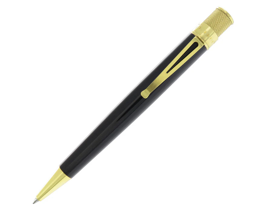 Retro 51 Tornado Classic Lacquer Black / Brass Rollerball Pen