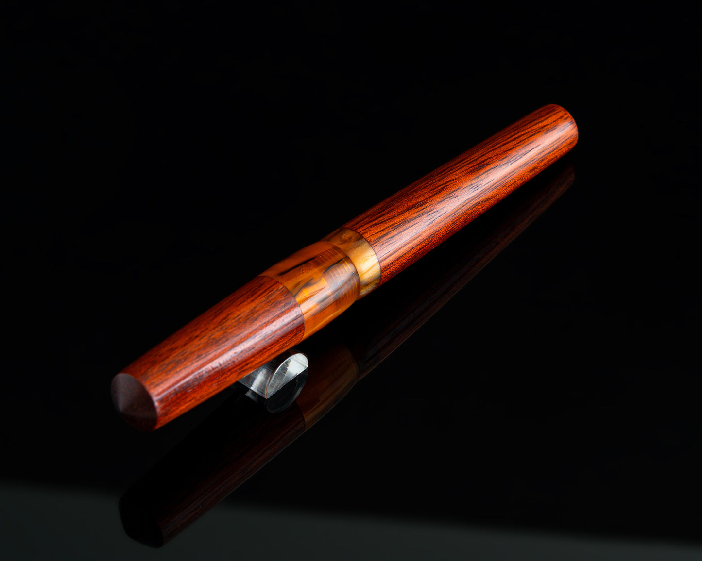Rhys' Pieces Custom Rollerball Pen - Bloodwood & "Antique Gold" Acrylic