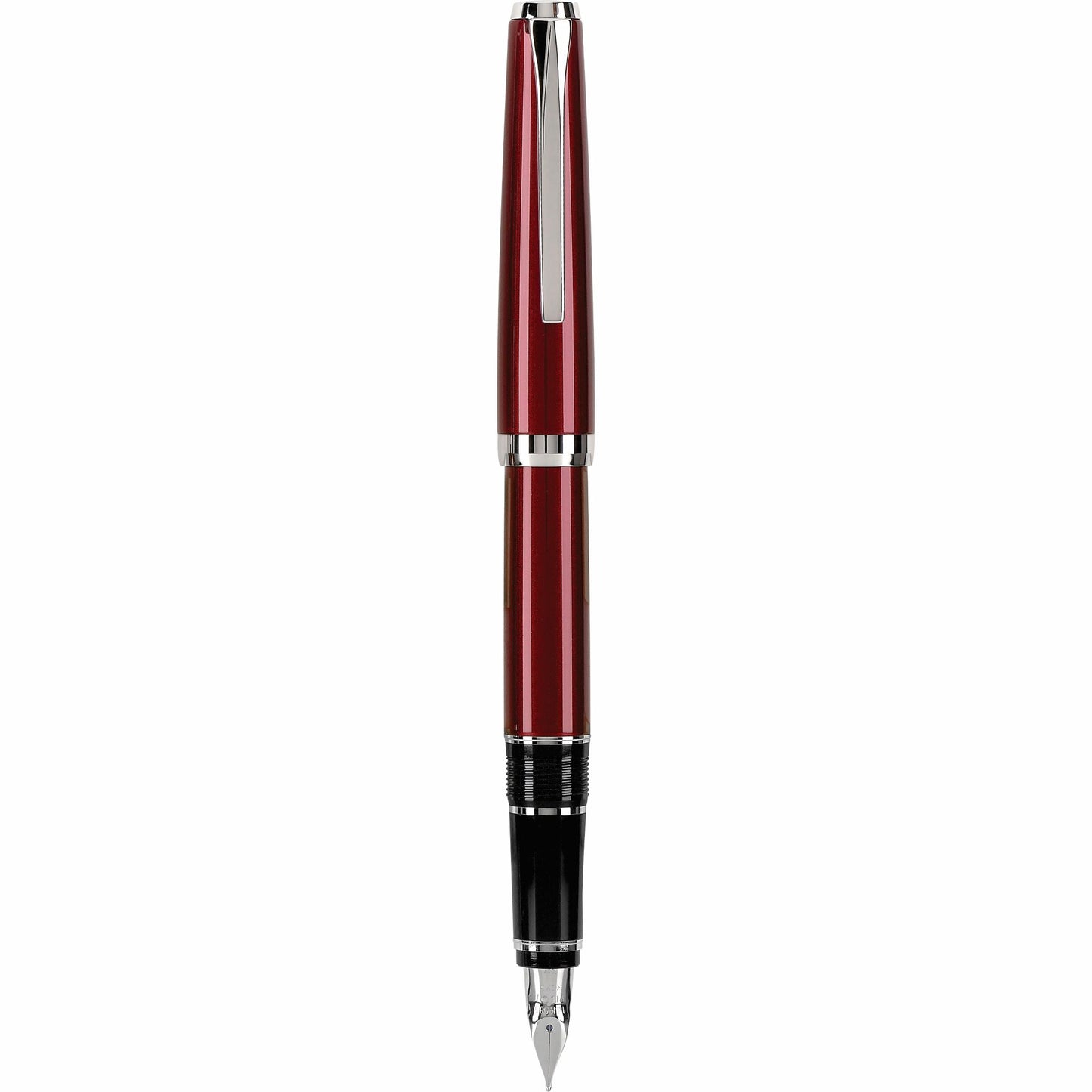 Burgundy Pilot Falcon Fountain Pen with white background