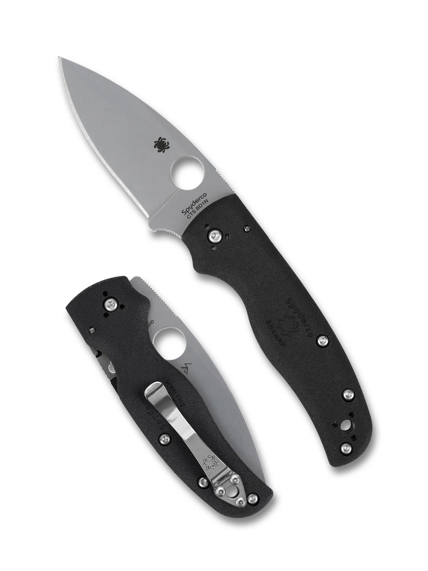 Spyderco Shaman Lightweight Black Compression Lock Folding Knife