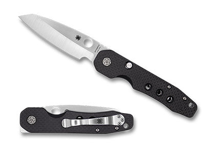 Spyderco Smock Black Button Back Liner Lock Folding Knife