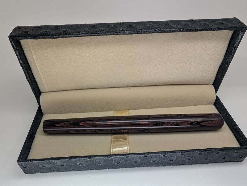 CAS Pens Red Ebonite Fountain Pen Steel Fine Nib