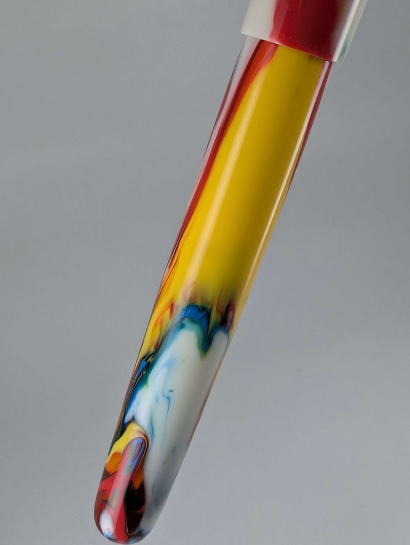 CAS Pens Yellow White Fountain Pen Steel 2-Tone Fine Nib