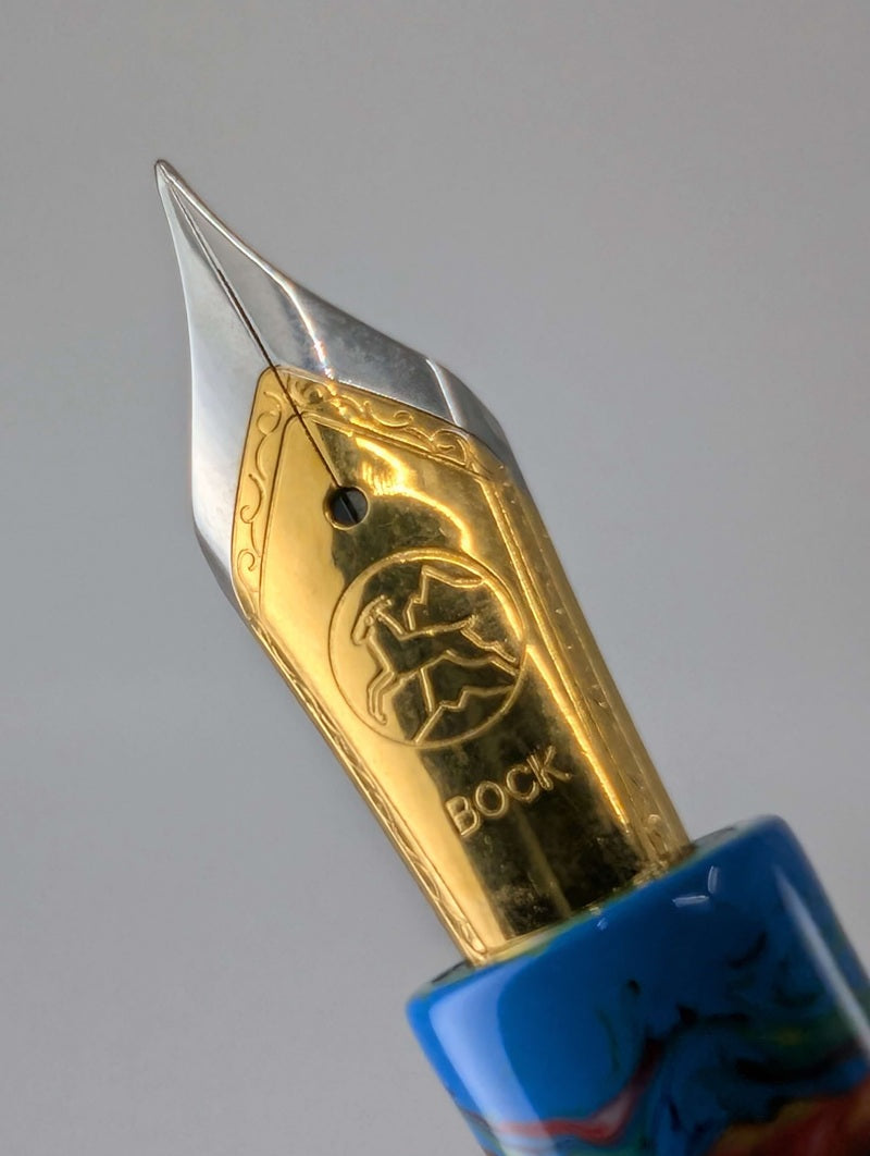CAS Pens Yellow White Fountain Pen Steel 2-Tone Fine Nib