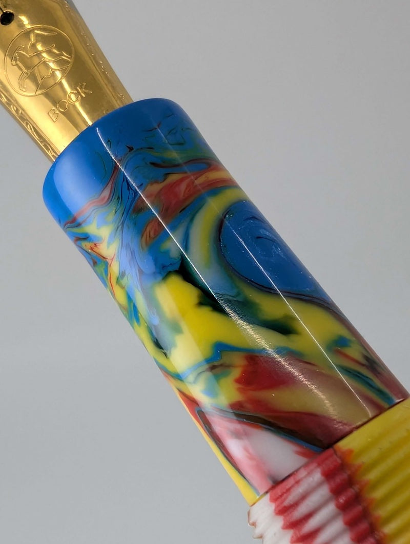CAS Pens Yellow White Fountain Pen Steel 2-Tone Fine Nib