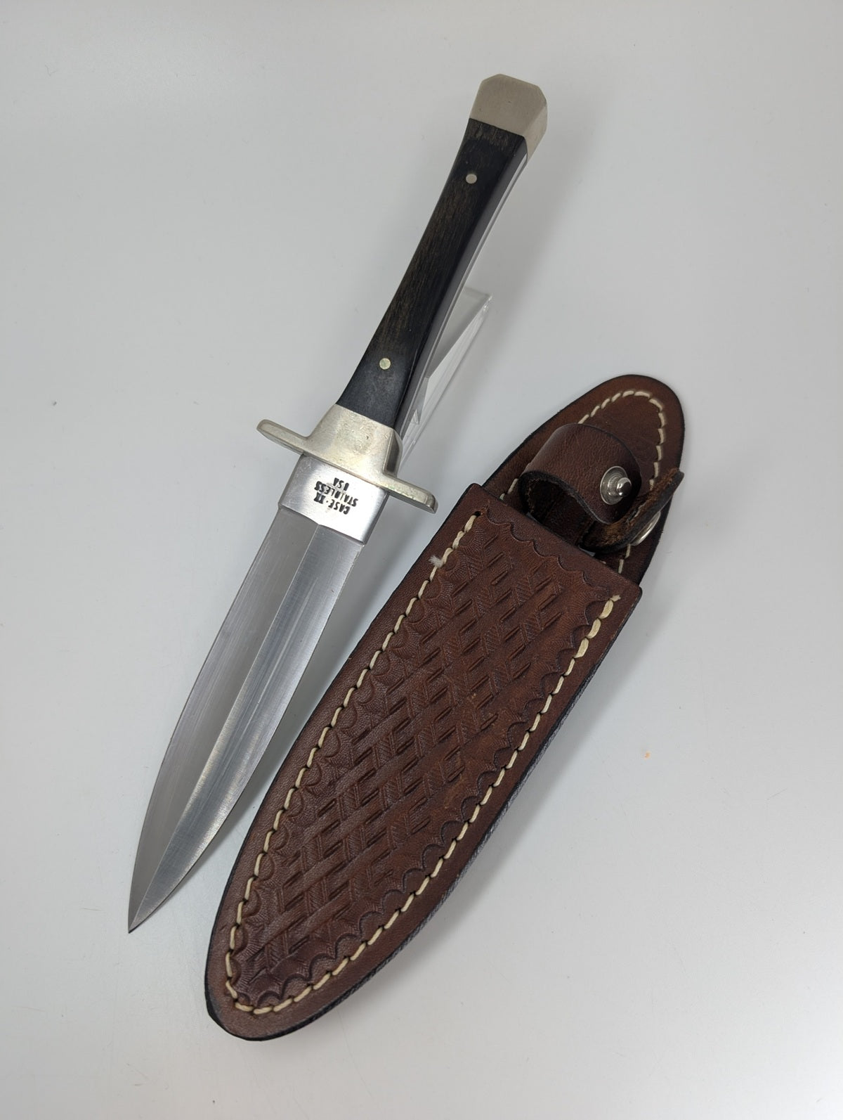 *Consignment* Case XX SS Boot Hunter Fixed Blade Knife w/ Leather Sheath