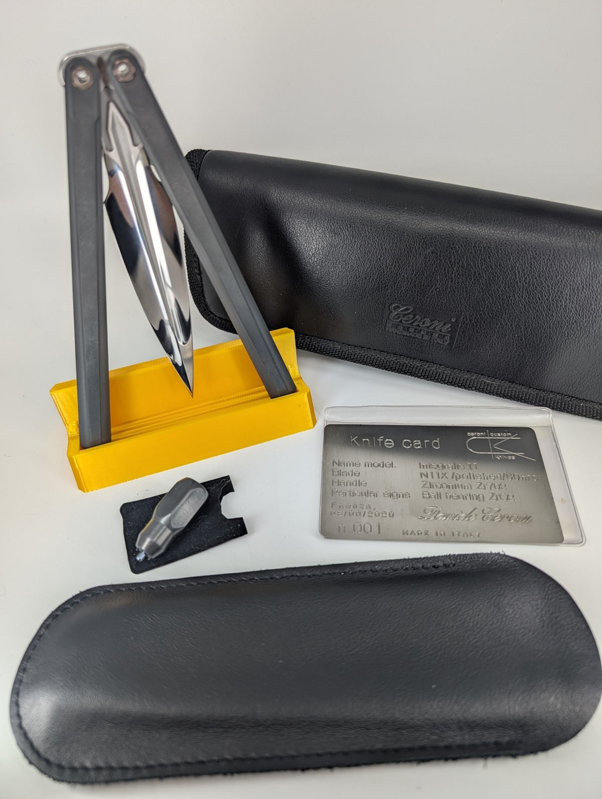 *Consignment* Ceroni Custom Knives Integralis II Zirconium Live Blade Balisong #001