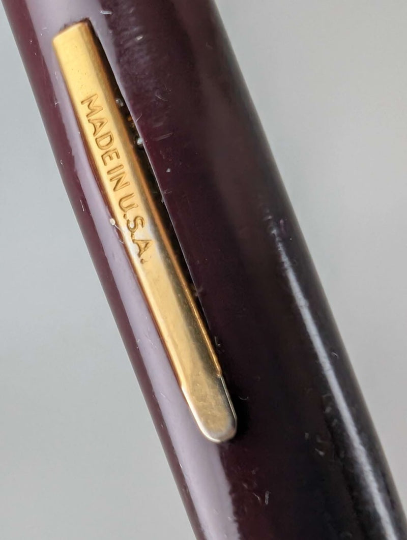 *Consignment* Champion Vintage Burgundy Fountain Pen Steel Fine Nib