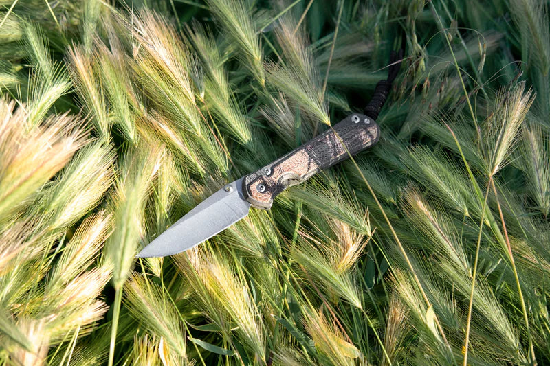 Chris Reeve Knives Large Sebenza 31 Natural Canvas Micarta Inlay Frame Lock Folding Knife