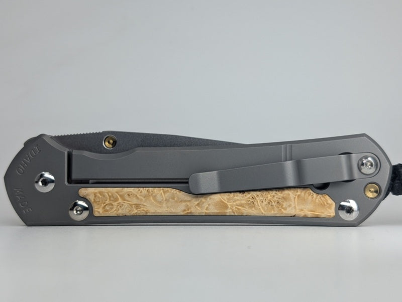 Chris Reeve Knives Large Sebenza 31 Box Elder Inlay Frame Lock Knife