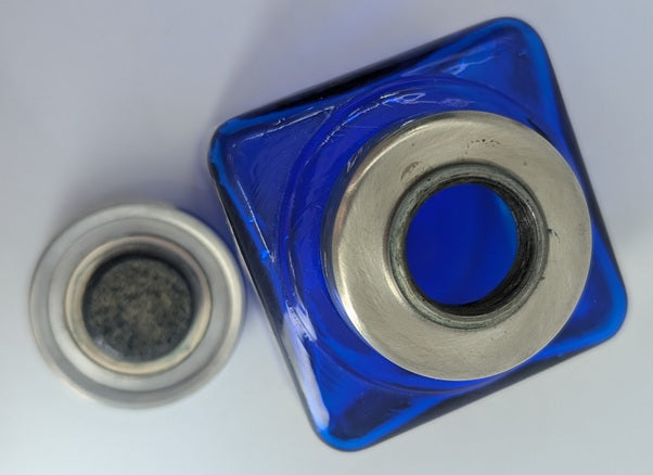 *Consignment* Cobalt Blue Glass Inkwell