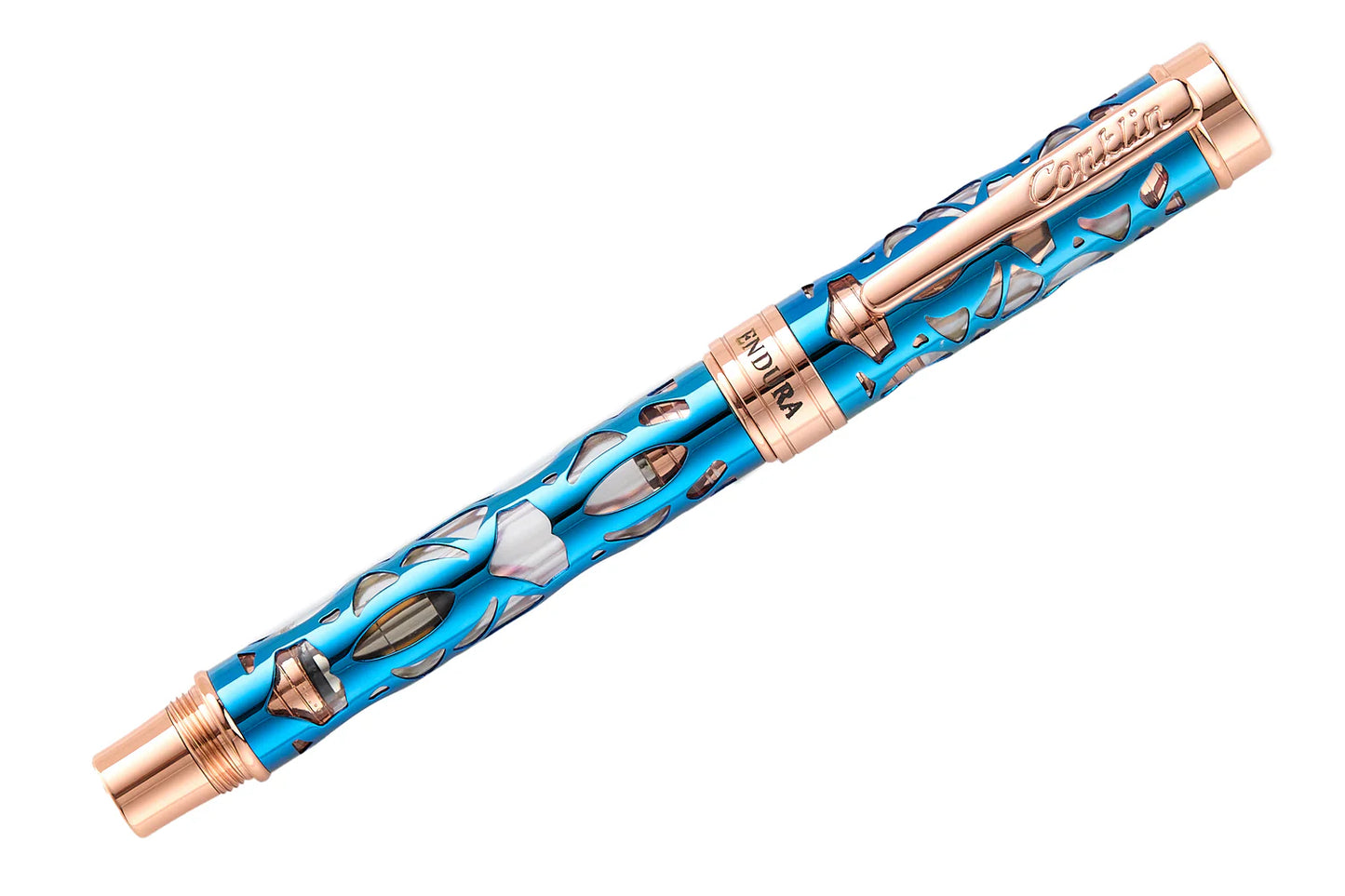 Conklin Endura Deco Crest Demo / Blue Rose Gold Fountain Pen