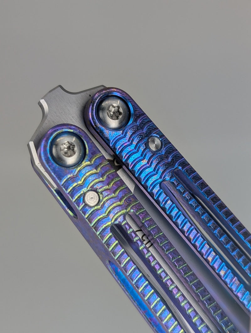 DODO Industries IVO Titanium Channeled Live Blade Balisong