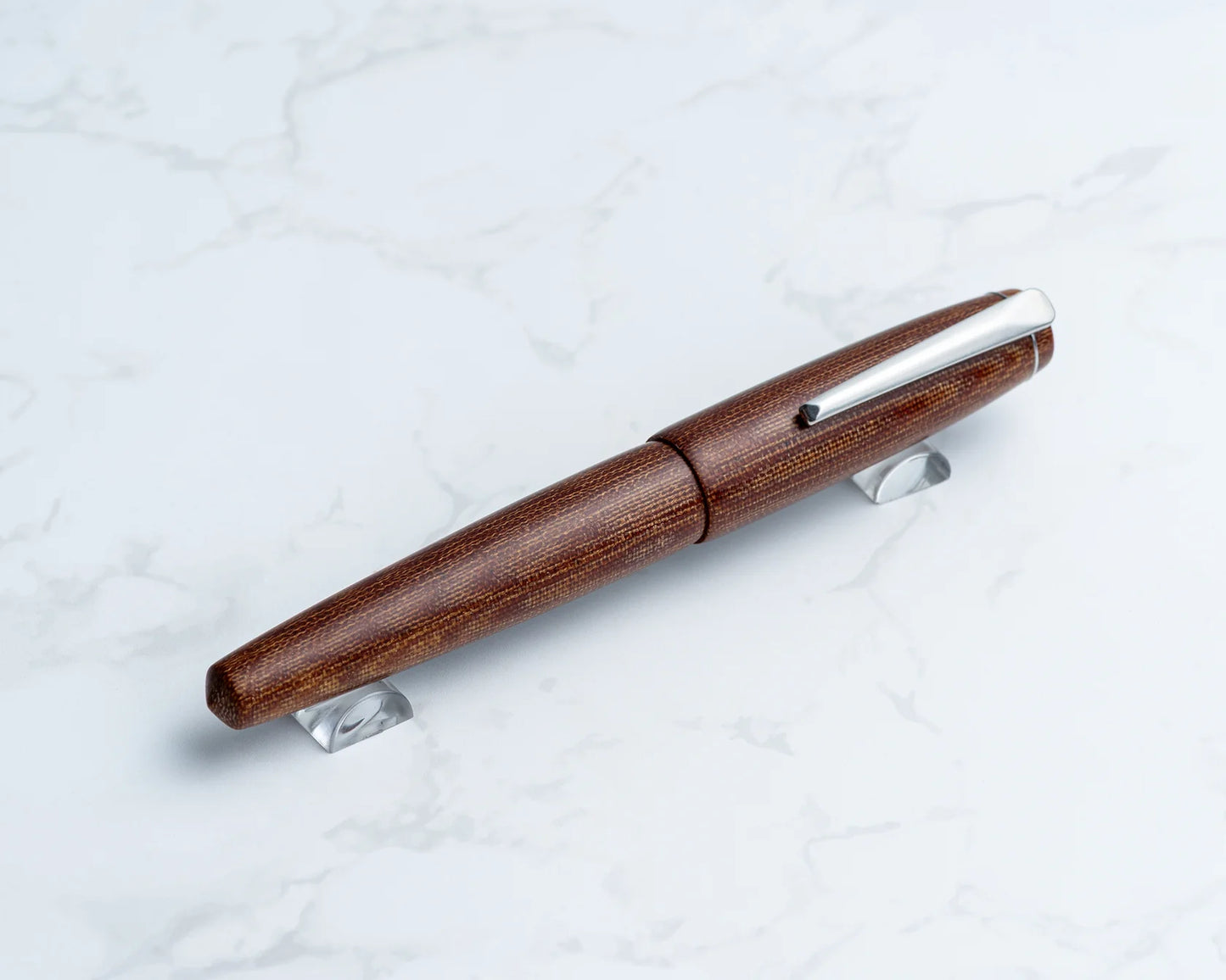 Rhys' Pieces Custom Fountain Pen - Brown Canvas Micarta