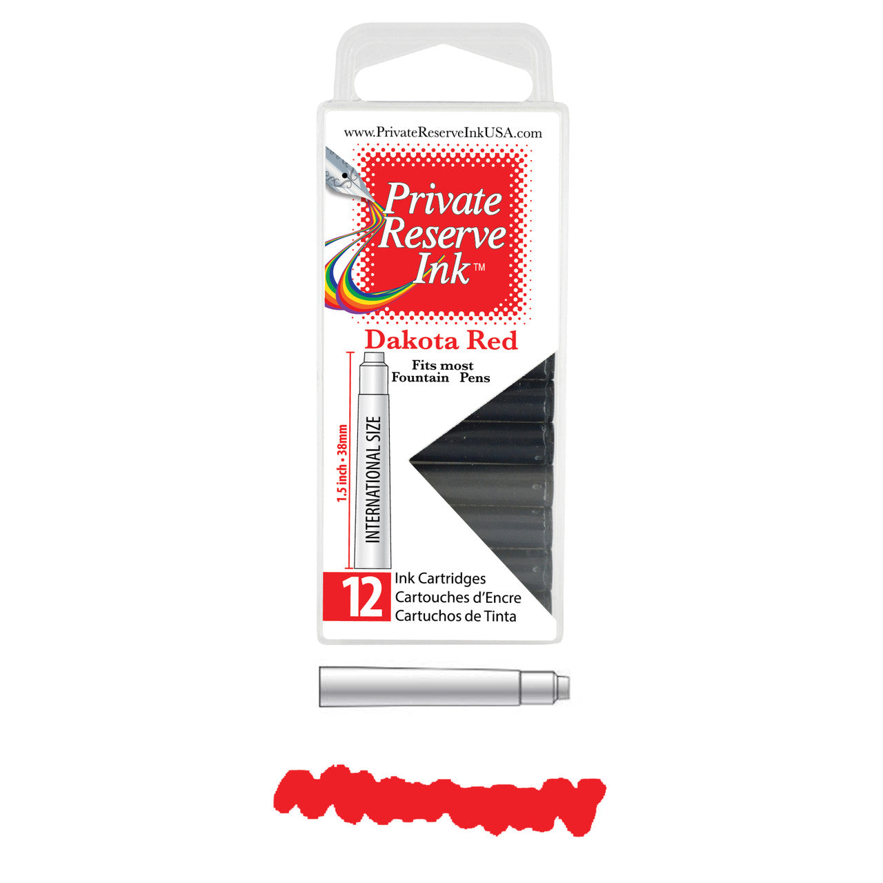 Private Reserve Ink 12pk Ink Cartridges for Short Standard International Size Fountain Pens