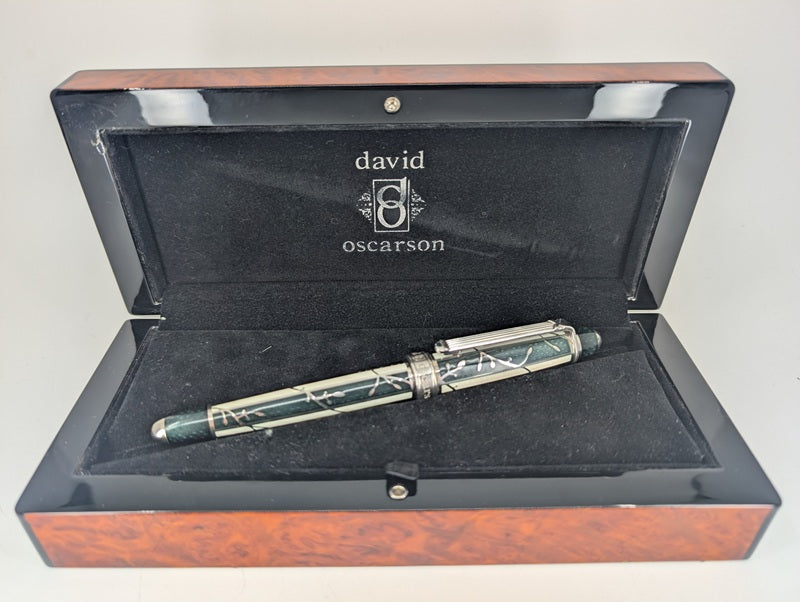*Consignment* David Oscarson Green Trellis Rollerball Pen