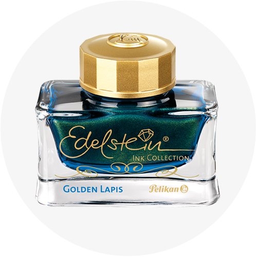 Pelikan M200 Set Golden Lapis Pen of the Year Fountain Pen w/ Edelstein Golden Lapis Ink Bottle