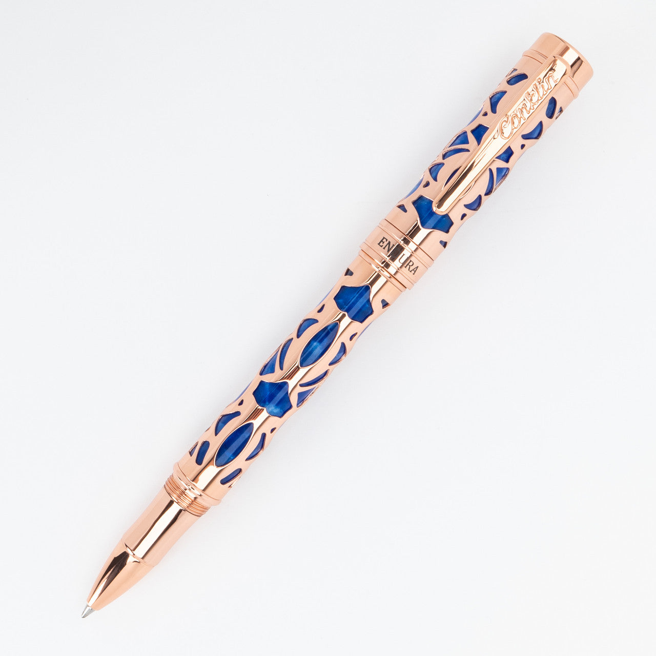 Conklin Endura Deco Crest Blue / Rosegold Rollerball Pen