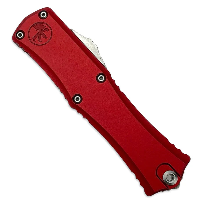 Microtech Hera II Mini Red Recurve Stonewash Out the Front Knife