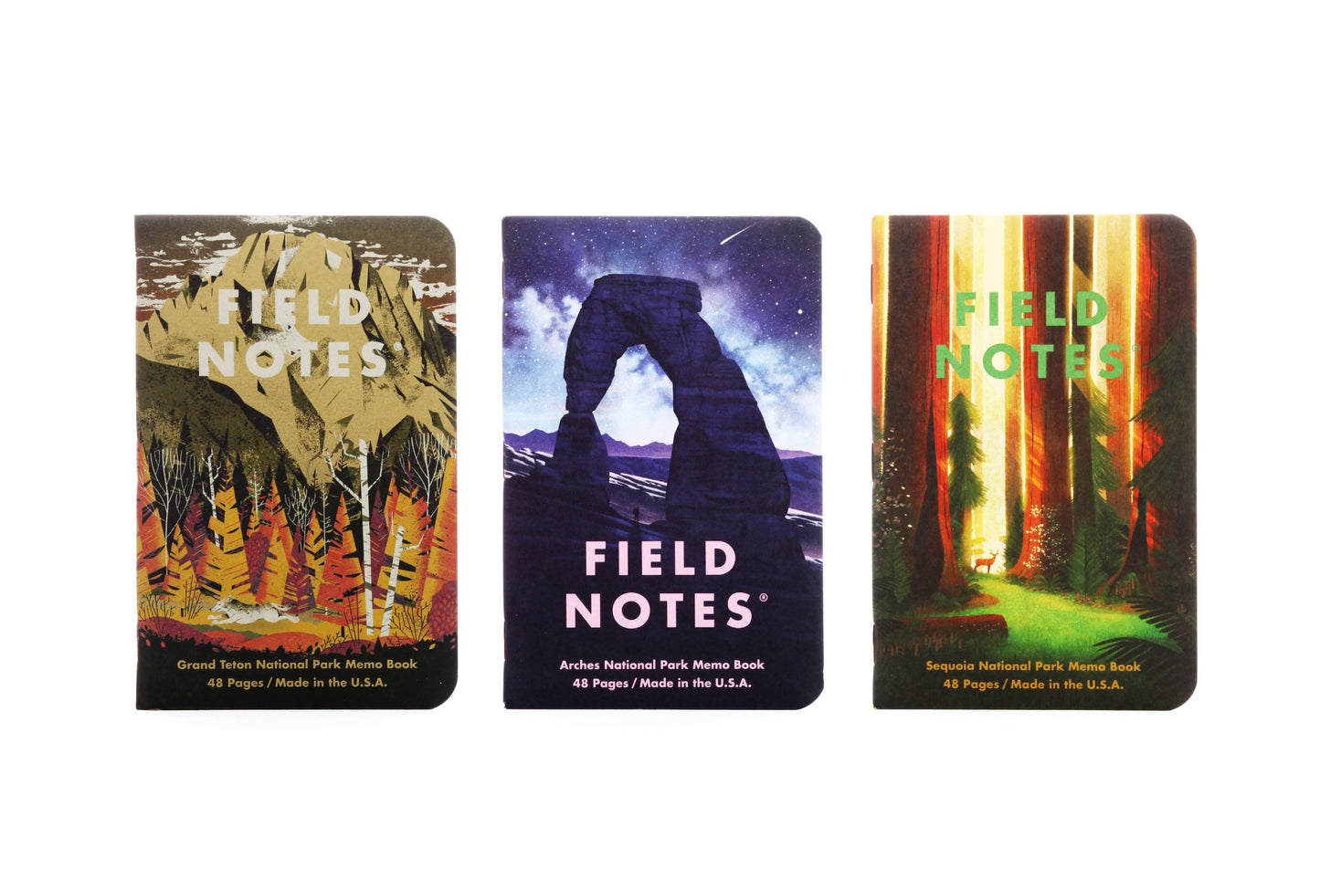 FIELD_NOTES_National_Parks_Notebook_Series D Grand Teton National Park, Arches National Park, Sequoia National Park