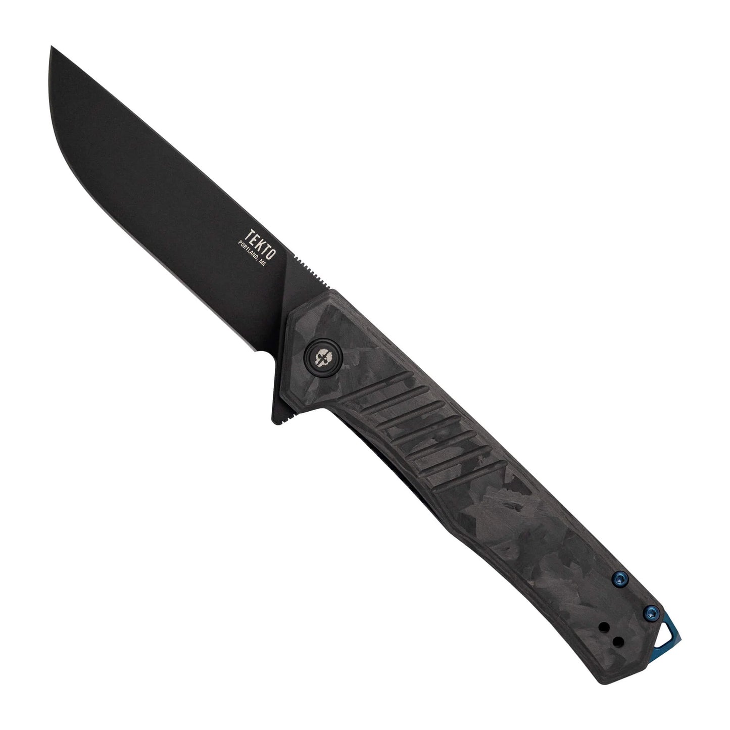 TEKTO F1//ALPHA Forged Carbon Blue Linerlock Folding Knife