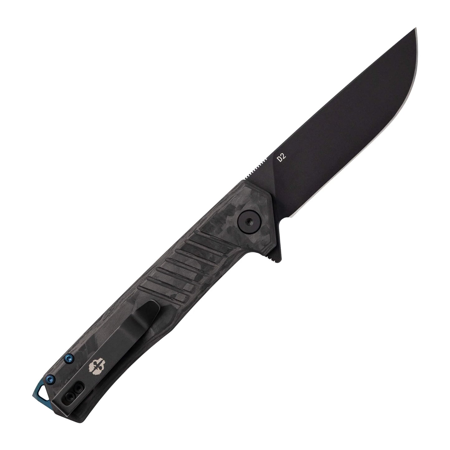 TEKTO F1//ALPHA Forged Carbon Blue Linerlock Folding Knife