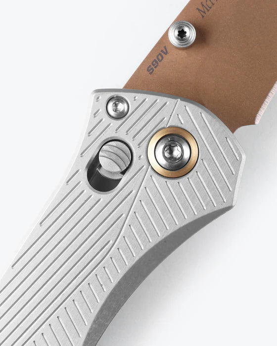 Benchmade Seven Ten Gray Aluminum Recurve Folding Knife