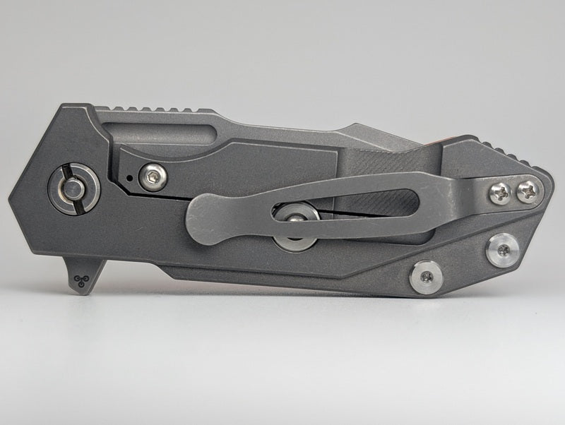 *Consignment* Hinderer Halftrack Magnacut Harpoon Spanto Tri-Way Orange G-10 Framelock Folding Knife