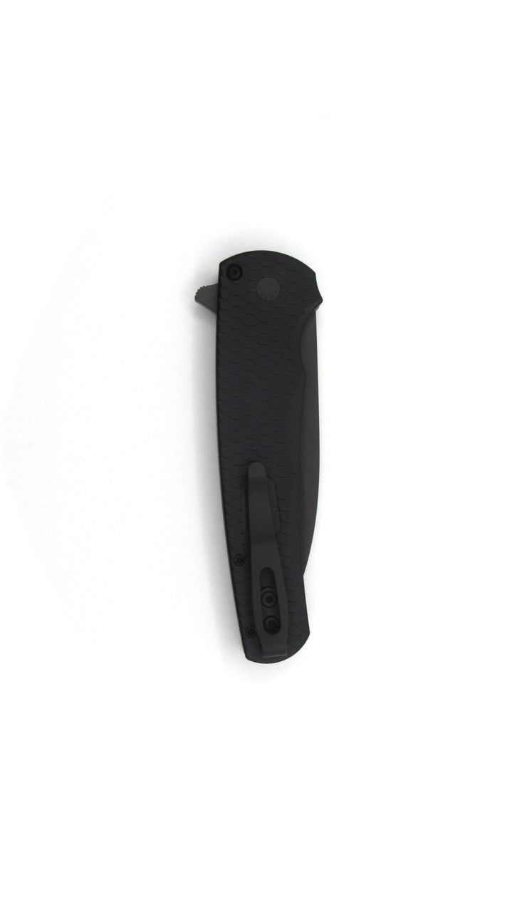 Protech Malibu Flipper Black Dragonscale Handle Black Magnacut Wharncliffe Blade