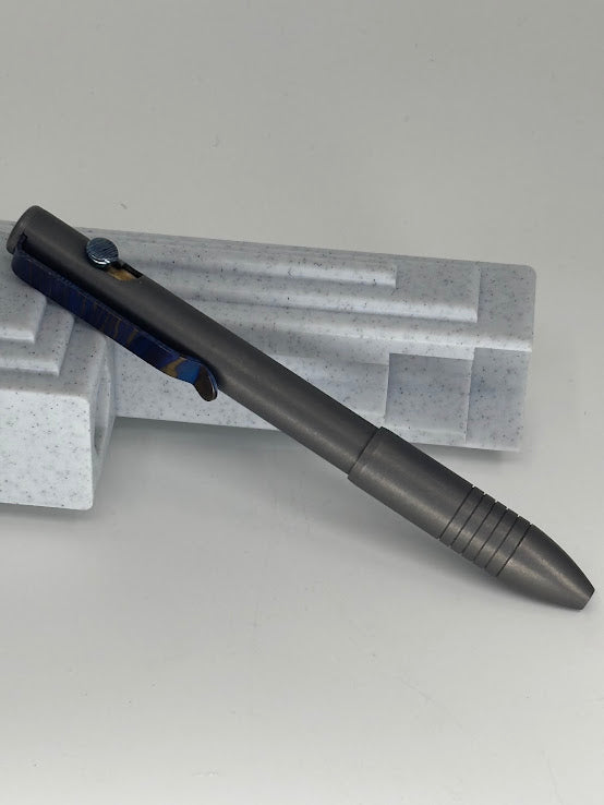 *Consignment* Big Idea Design Stonewash Titanium Bolt-Action Ballpoint Pen