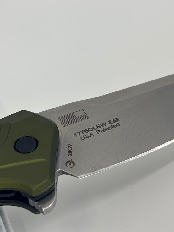 *Consignment* Kershaw Link Olive Stonewash Assisted-Open Folding Knife